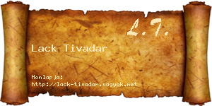 Lack Tivadar névjegykártya